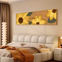 在飛比找樂天市場購物網優惠-北歐向日葵花卉臥室裝飾畫輕奢風房間床頭背景墻掛畫溫馨主臥壁畫