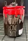 NEWRae Dunn JUST ONE BITETreat Cookie Jar Bat HandleRed Blood Dripping