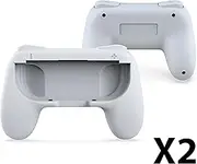 Costec Joy-Con Grips Compatible with Nintendo Switch Joy-Con, Wear-Resistant Handle Kit Compatible with Switch Joy Cons Controllers, Switch OLED 2 Pack (White)