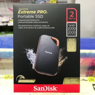 SanDisk E81 Extreme PRO Portable 2T 2TB 2.5吋行動固態硬碟 SSD 外接式硬碟