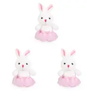 3PK Living Nature Play Tutu Bunny Animal Soft Plush Toy 15cm Assorted 0y+