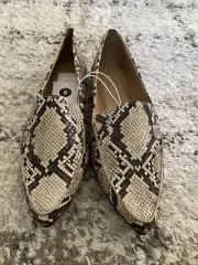 A New Day Women's Micah Snake Print Pointed Toe Loafers Taupe 8 or 9 NIB