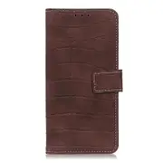 For Xiaomi Mi Note 10 Crocodile Texture Horizontal Flip Leather Case with Holder & Card Slots & Wallet(Brown)