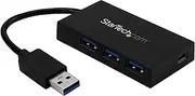 StarTech 4 Port USB 3.0 Hub - USB Type-A Hub with 1x USB-C & 3X USB-A Ports (SuperSpeed 5Gbps) - USB Bus Powered - USB 3.1 Gen 1 Adapter Hub - Portable/Laptop USB Hub, Black (HB30A3A1CFB)