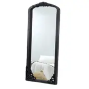 Best World 182cm x 60cm Black Wood Primrose Arch Mirror