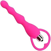 Anal Plug Beads for Couples Mini Bullet Vibrator Vibe Pull Ring Silicone Massager Stick Electric Funny Plug for Women Amal Plugs Trainer Kit Sweetheart Intimate Gift Set Inflatable Bulb Enema System Anales (PINK)