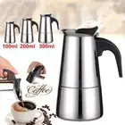 Coffee Maker Moka Percolator Stove Top Espresso Latte Stainless Pot 2/4/6 Cups