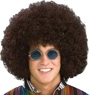 Forum Novelties Men's Jumbo Rainbow Clown Costume Wig, Brown