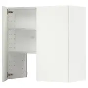 METOD wall cb f extr hood w shlf/door, white/Vallstena white, 80x80 cm