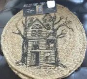 Cynthia Rowley Curious Halloween Placemats Haunted House Jute