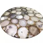 Agate Stone Round Cafeteria Coffee Table Top Semi Precious Stone Outdoor Décor