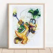 Iggy Koopa Ballpoint Pen Print, Super Mario Art Poster