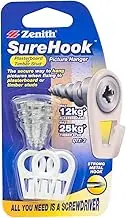 Zenith Surehook Stud Picture Hanger Hook, 12 kg Capacity (Pack of 3)