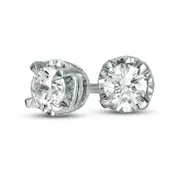 0.5 CT. T.W. Diamond Solitaire Stud Earrings in 10K White Gold