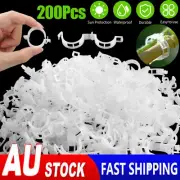 200Pcs Plastic Plant Support Clips Tomato Veggie Garden Trellis Twine GreenhouCC