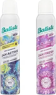 Batiste Dry Shampoo Bundle - 24H Active & Batiste 24H Fresh - Quick Refresh for All Hair Types - Revitalises Oily Hair - Hair Care - Hair & Beauty Products - 2x 200ml