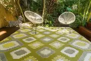 2 X RUGS 200 cm x 270 cm POSITANO YELLOW Outdoor Plastic Rug/Mat Waterproof