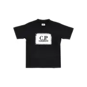 [CP COMPANY] CP COMPANY Logo Label print T-shirt Kids 8Y 8Y Black