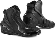SHIMA SX-6 Men, Men's Motorcycle Sticks | Reinforced Leather Motorcycle Shoes with Side Zip, Ankle Support, Non-Slip Sole, Gear Grip (Black, 43)