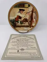 1988 Knowles Norman Rockwell "Sign Of The Times” Collector Plate NIB