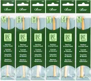 Clover Takumi Bamboo Crochet Hooks, Sizes F - K, 3.75mm - 6.5mm