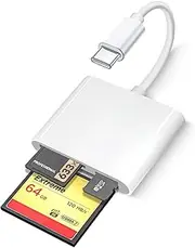 T Tersely (3 in 1) USB Type C to CF/SD/TF Memory Card Reader, Type C Adapter for iPhone 15 Pro/Max, for MacBook Pro Air 2024-2016,iPad Pro Air/Surface, for Samsung S23/S22/S21/Ultra/Plus, More
