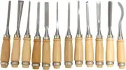 12 Piece Carving Chisel Set with Wood Handles