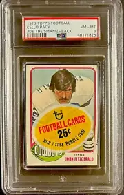 (POP 3) 1976 TOPPS FOOTBALL CELLO PACK PSA 8 Joe Theismann Back (Poss Payton RC)