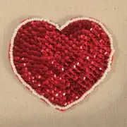 Heart Patch - Red Sequins (iron-on)