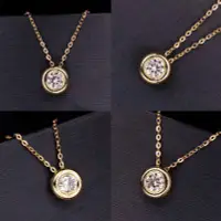 在飛比找Yahoo!奇摩拍賣優惠-【巧品珠寶】：天然鑽石單鑽鎖骨鏈泡泡包鑲簡約經典款黃K金色鎖