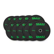 SMAI HD Bumper Plates Set - 5 pairs of 10kg (100kg) - Black