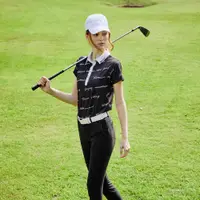 在飛比找PChome24h購物優惠-Snowbee Golf 女士滿版英文草寫短袖Polo衫