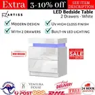 Artiss Bedside Tables Side Table Drawers RGB LED 2 Drawers High Gloss Nightstand