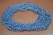 12 NECKLACES BLUE GLASS SEED LOVE BEADING BEADS 60" #N-492