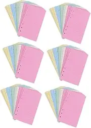 NUOBESTY 6 Sets Loose-leaf Papers Notebook A5 Size Beautiful Design for Home Store Use