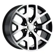 20x9 Performance Replicas 169BM Gloss Black/Mach Face and Lip Wheel 6x5.5 (27mm)