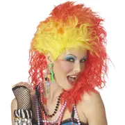 80s True Colors Rock Star Fancy Dress Adult Wig