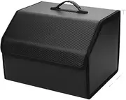Car Boot Organiser Car Trunk Foldable Trip Storage Box Leather Organizer Bag Fit For Most Models(Carbon-1PCS,L)