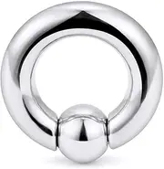 [Yaalozei] 316L Surgical Steel Spring Action Captive Bead Ring CBR Nose PA Cartilage Earring Septum Ring Body Piercing Jewelry 2G 4G 6G 8G 0G 00G