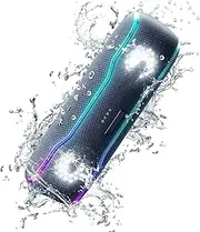 Speaker IPX7 Wirel Speaker with Color Flash Super Bass 25W, 24 Hours Play 30 Meters Pairing (Black) Black One Size
