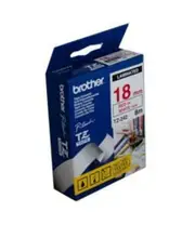 Brother TZe-242 / 18mm Red Text On White Laminated Labelling Tape - 8 Metres