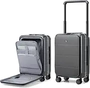 [Hanke] Luggage Suitcase, 20 Inch Carry On Luggage 24 Inch Checked Luggage with Spinner Wheels PC Hard Shell Suitcases TSA Luggage Travel Rolling Bag with Wide Handle, Graphite Grey(with Laptop