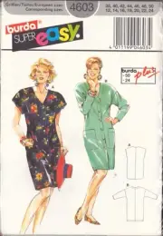 Burda 4603 Sewing Pattern, Dress, Size 12-24, Uncut