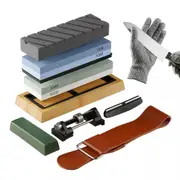 Whetstone Sharpener Stone Set 4 Side Grit 400/1000 3000/8000 Knife Sharpening