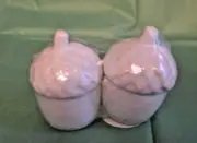 Acorn Thanksgiving Dinner Salt & Pepper Shakers Ceramic Fall White Decor New