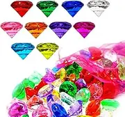 Acrylic Diamond Multicolor Crystal Diamond Pirate Gem,200pcs Mix Color Acrylic Ice Rock Crystals Treasure Gems Crystals Gems for Table Scatters,2cm Width