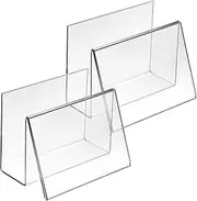 Vicenpal Clear Acrylic Postcard Holder Business Card Holder Greeting Card Display Clear Business Card Stand Rack for Index Card Organizer Desk Table Home Office School, 6 x 4.25 x 4.5 Inch (20 Pcs)