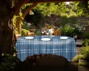 Tablecloth Vinyl Cover Waterproof Oval 52x70 Inch Stain And Wrinkle Resistant