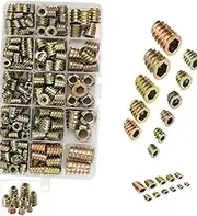 230-Piece 11 Size Metric Threaded Inserts Nuts Assortment Tool Kit - M4/M5/M6/M8/M10 Zinc Alloy Furniture Bolt Fastener Connector with Hex Socket Screw Inserts for Wood Furniture