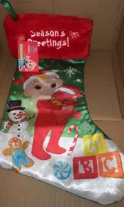 COCOMELON JJ & Family Christmas StockinG 19" GREEN new